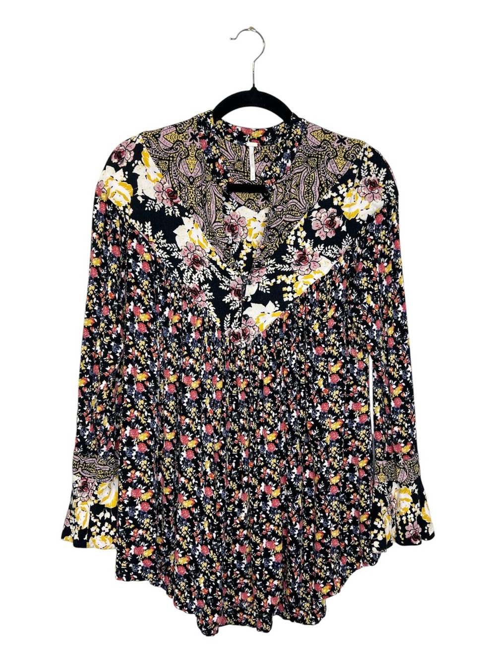 FREE PEOPLE Floral Wildflower Fields Boho Tunic Length Top size Small